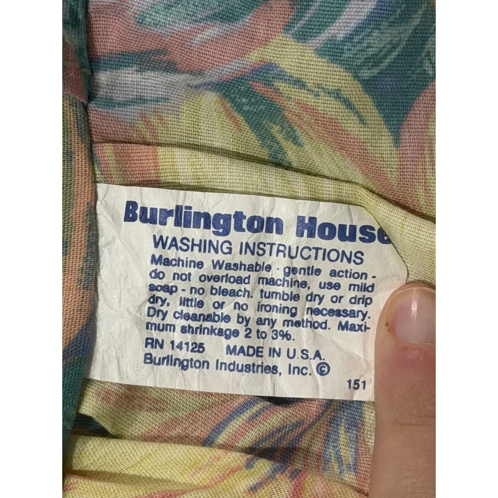 VTG Burlington House‎ Pillow Shams Floral Teal Peach Ruffled Cottagecore 80s 2pc